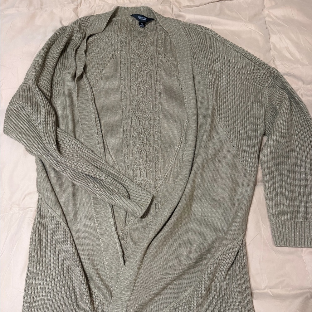 Simply Vera Vera Wang Open Cable-Panel Long Cardigan